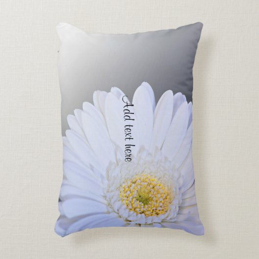 Witte Gerbera bloem,  Accent Kussen (Voorkant(Verticaal))