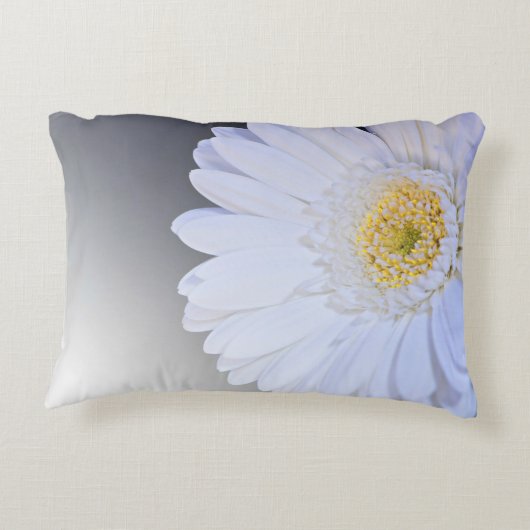 Witte Gerbera bloem, Accent Kussen (Achterkant)