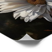 Witte Gerbera Daisy Flowers Art Print Poster (Hoek)