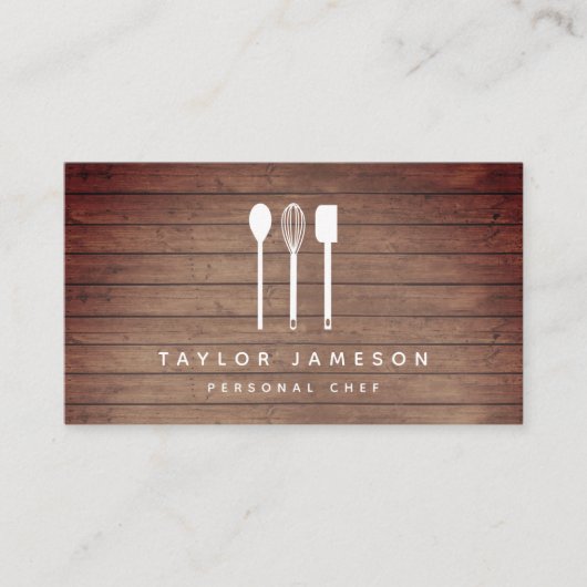 Witte gereedschap Chef Caterer Restaurant Black Visitekaartje (Voorkant)