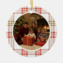 Witte geruite kerst met familie