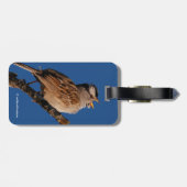 Witte-Gesneden Sparrow Zingingen aan de Zon Bagagelabel (Achterkant horizontaal)