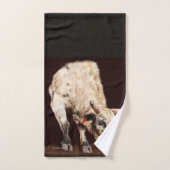 Witte gespikkelde Bucking Rodeo Bull Print Bad Handdoek (Handdoek)