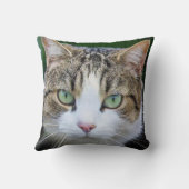 Witte gespot kat - liefhebbers van katfoto's kussen (Achterkant)