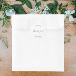 Witte gestileerde bruiloft Dank u Ronde Sticker