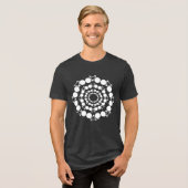 witte gestileerde fietsen in cirkels Tri-Blend shirt (Voorkant volledig)
