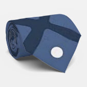 Witte gestippelde tweekleurige blauwe Mannen Strop Stropdas (Opgerold)