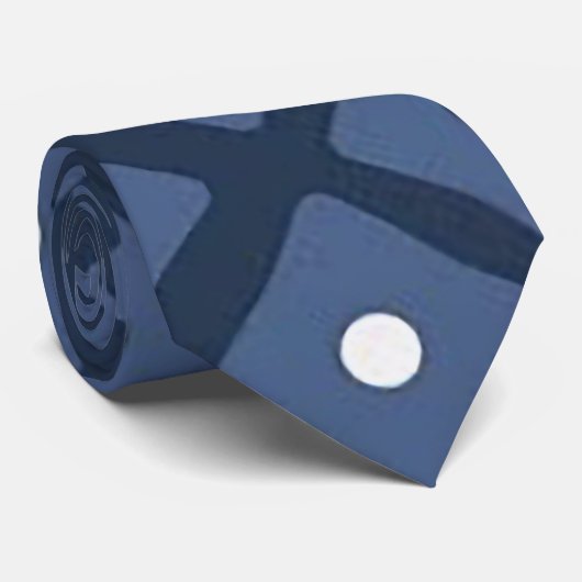 Witte gestippelde tweekleurige blauwe Mannen Strop Stropdas (Opgerold)