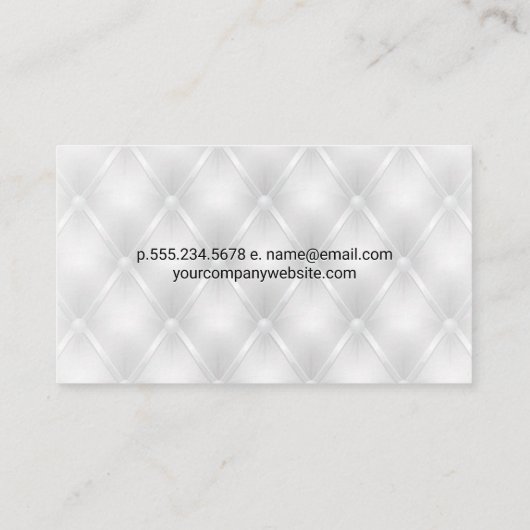 Witte gestoffeerde achtergrond visitekaartje (Achterkant)