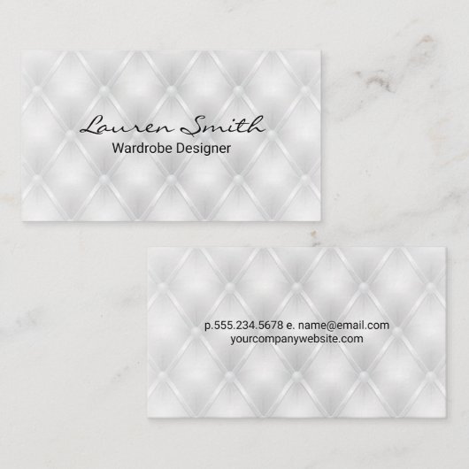 Witte gestoffeerde achtergrond visitekaartje (Voorkant / Achterkant)
