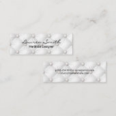 witte gestoffeerde stof mini visitekaartje (Voorkant / Achterkant)