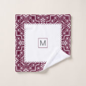 Witte gestreepte grenzen van het stuwdamppatroon v bad handdoek (Wasdoekje)