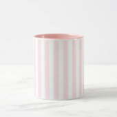 Witte gestreepte mok met lichte roze lijnen  (Midden)