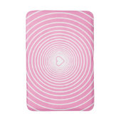 Witte gestreepte roze badmat met je hart kleuren (Voorkant Verticaal)