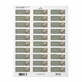 Witte gestructureerde rozen | Bruiloft Etiket (Full Sheet)