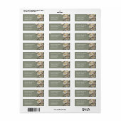 Witte gestructureerde rozen | Bruiloft Etiket (Full Sheet)