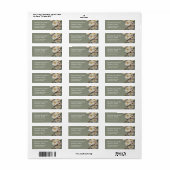 Witte gestructureerde rozen | Bruiloft Etiket (Full Sheet)