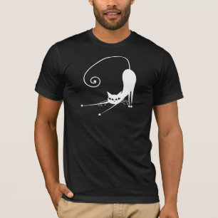 Witte gestyliseerde kat T-shirt