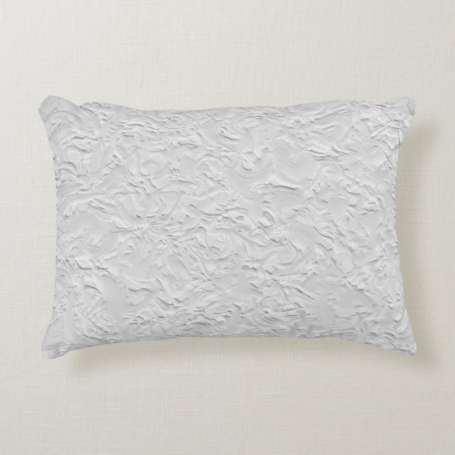 Witte getextureerde steen, zwart-wit Abstracte kun Accent Kussen (Voorkant)