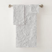 Witte getextureerde steen, zwart-wit Abstracte kun Bad Handdoek (Insitu)