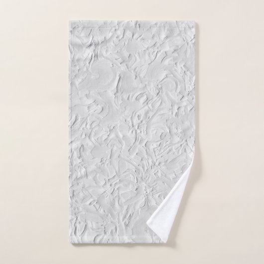 Witte getextureerde steen, zwart-wit Abstracte kun Bad Handdoek (Handdoek)