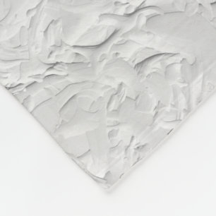 Witte getextureerde steen, zwart-wit Abstracte kun Fleece Deken
