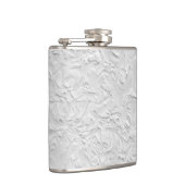 Witte getextureerde steen, zwart-wit Abstracte kun Heupfles (Rechts)