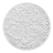 Witte getextureerde steen, zwart-wit Abstracte kun Keramische Knop (Voorkant)
