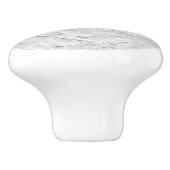 Witte getextureerde steen, zwart-wit Abstracte kun Keramische Knop (Zijkant)