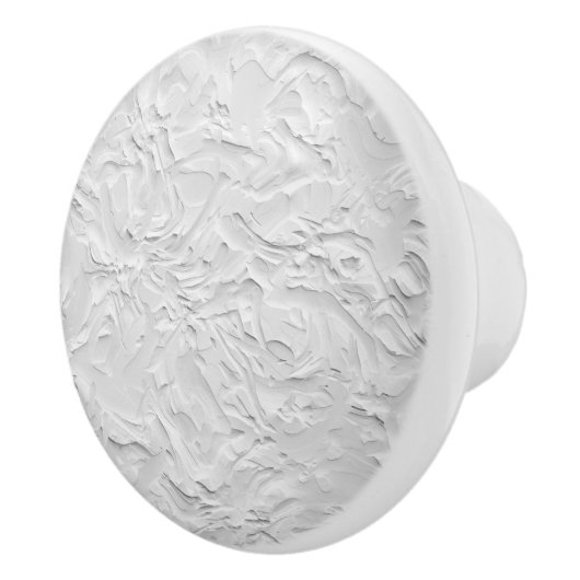 Witte getextureerde steen, zwart-wit Abstracte kun Keramische Knop (Rechts)
