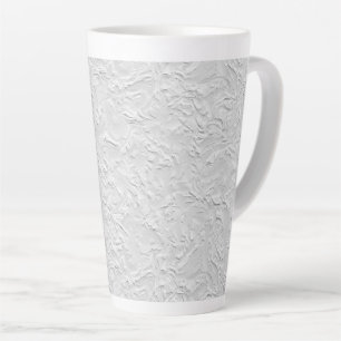 Witte getextureerde steen, zwart-wit Abstracte kun Latte Mok