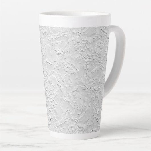 Witte getextureerde steen, zwart-wit Abstracte kun Latte Mok (Rechterhoek)