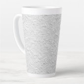 Witte getextureerde steen, zwart-wit Abstracte kun Latte Mok (Linkerhoek)