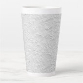 Witte getextureerde steen, zwart-wit Abstracte kun Latte Mok (Voorkant)