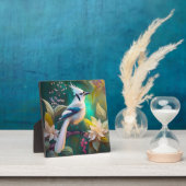Witte getufte Blauwgroen vleugel Jay Fantasy Bird Fotoplaat (Insitu)