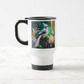 Witte getufte Blauwgroen vleugel Jay Fantasy Bird Reisbeker (Links)