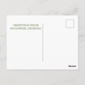 Witte Geviste boot Ocean Savannah Georgia Briefkaart (Achterkant)