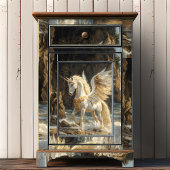 Witte Gevleugelde Eenhoorn Mythische Oceaan Fantas Tissuepapier