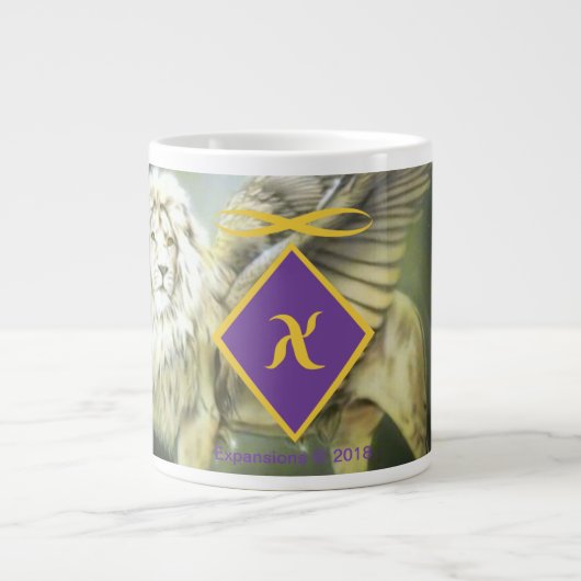 Witte Gevleugelde Leeuw Jumbo 20 oz mok (Voorkant)