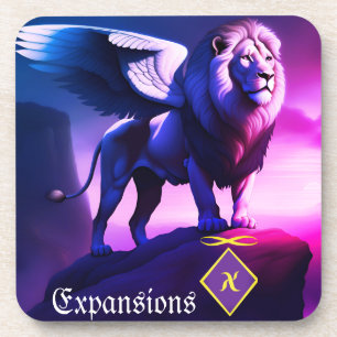 Witte gevleugelde leeuw Onderzetters