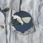 Witte Gevleugelde Wonder Butterfly Pin Ronde Button 4,0 Cm (In situ)