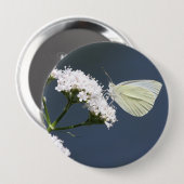 Witte Gevleugelde Wonder Butterfly Pin Ronde Button 4,0 Cm (Voorkant /achterkant)