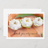 Witte gevouwen lotus in houten kom Hartelijk dank Bedankkaart (Voorkant / Achterkant)
