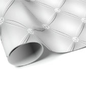 Witte Gewatteerde Diamanten Huwelijk Elegant Cadeaupapier (Rol Hoek)