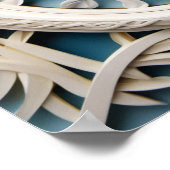 Witte geweven lijst op blauwe Bijbelverzen Poster (Hoek)