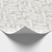 Witte geweven mandpatroon Huwelijk Cadeaupapier (Hoek)