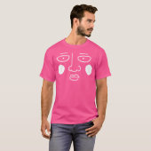 witte gezicht Dimple retro T-shirt (Voorkant volledig)