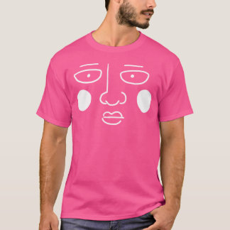 witte gezicht Dimple retro T-shirt