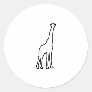 Witte Giraffe Ronde Sticker