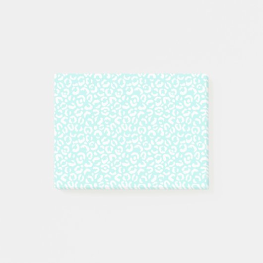 Witte Girly Mint Luipaard Print Post-it® Notes (Voorkant)